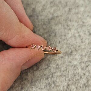 14k rose gold pink tourmaline ring